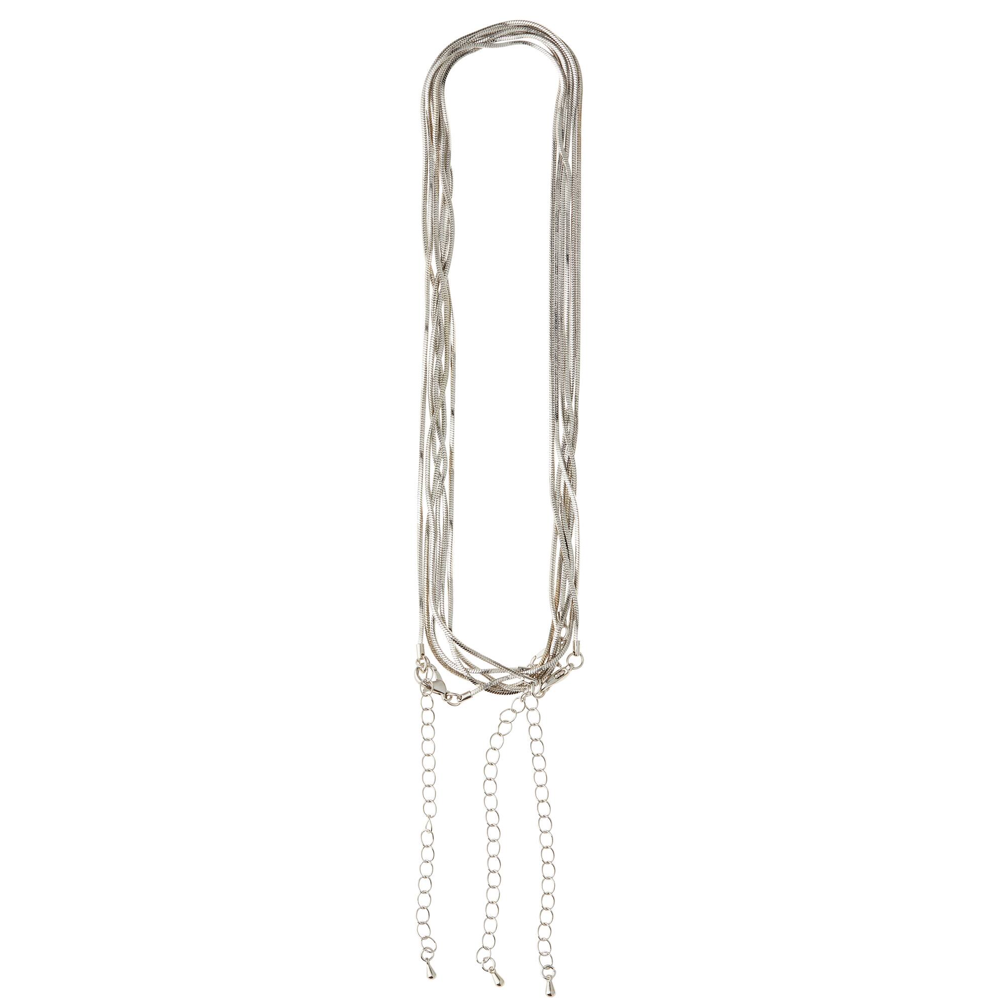 12 Packs: 3 ct. (36 total) 30" Rhodium Snake Chain Necklaces by Bead Landing™